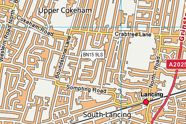 BN15 9LS map - OS VectorMap District (Ordnance Survey)