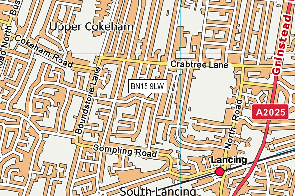 BN15 9LW map - OS VectorMap District (Ordnance Survey)