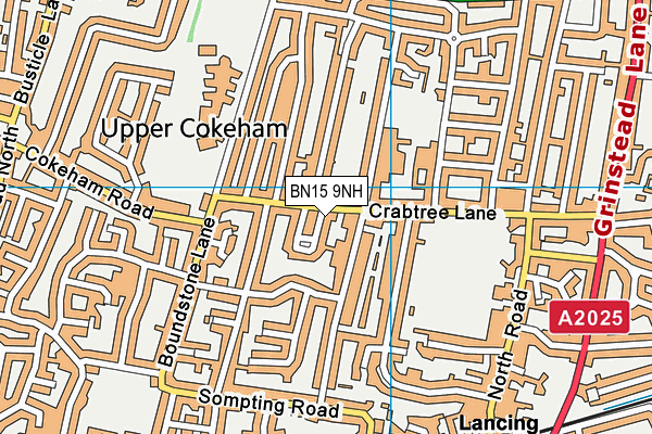 BN15 9NH map - OS VectorMap District (Ordnance Survey)