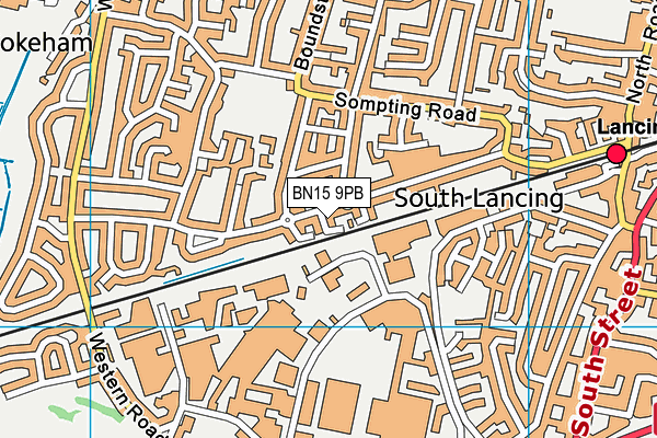 BN15 9PB map - OS VectorMap District (Ordnance Survey)