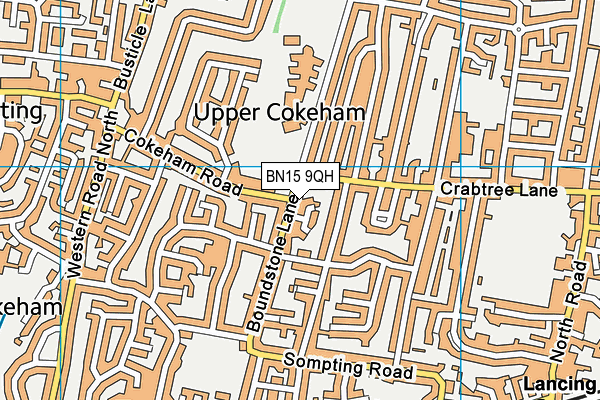 BN15 9QH map - OS VectorMap District (Ordnance Survey)