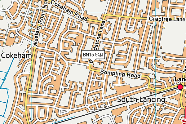 BN15 9QJ map - OS VectorMap District (Ordnance Survey)