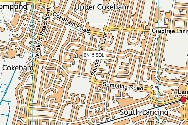 BN15 9QL map - OS VectorMap District (Ordnance Survey)