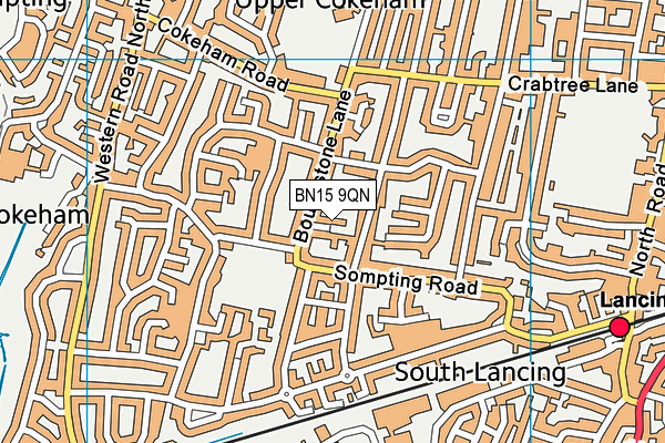 BN15 9QN map - OS VectorMap District (Ordnance Survey)