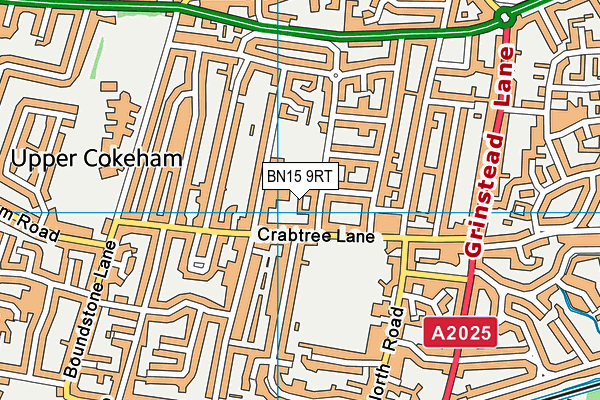 BN15 9RT map - OS VectorMap District (Ordnance Survey)
