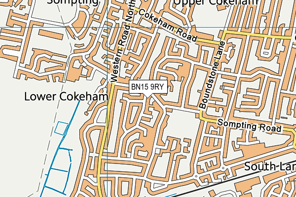 BN15 9RY map - OS VectorMap District (Ordnance Survey)