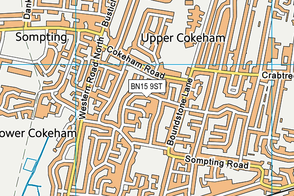 BN15 9ST map - OS VectorMap District (Ordnance Survey)