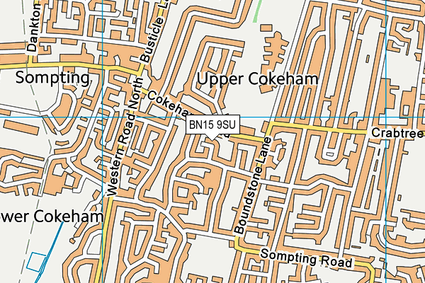 BN15 9SU map - OS VectorMap District (Ordnance Survey)