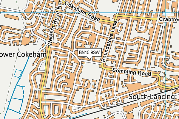 Croshaw Recreation Ground map (BN15 9SW) - OS VectorMap District (Ordnance Survey)