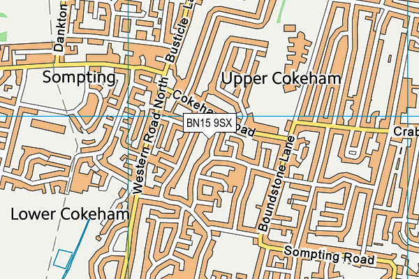 BN15 9SX map - OS VectorMap District (Ordnance Survey)