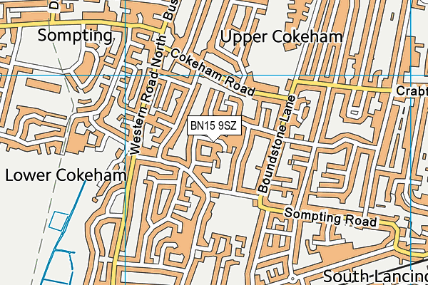 BN15 9SZ map - OS VectorMap District (Ordnance Survey)