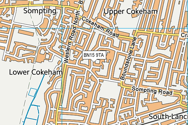 BN15 9TA map - OS VectorMap District (Ordnance Survey)