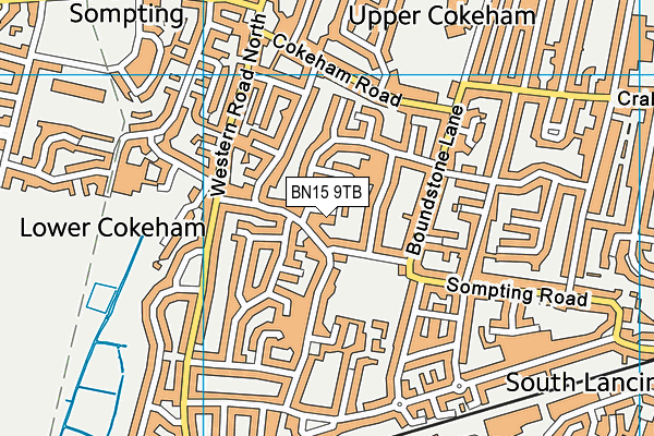 BN15 9TB map - OS VectorMap District (Ordnance Survey)