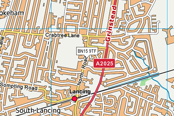 BN15 9TF map - OS VectorMap District (Ordnance Survey)