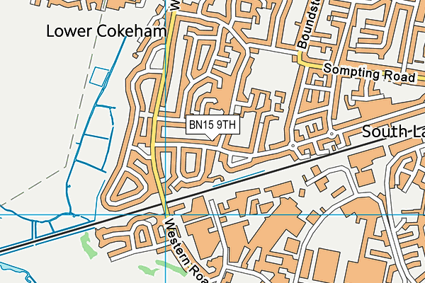 BN15 9TH map - OS VectorMap District (Ordnance Survey)