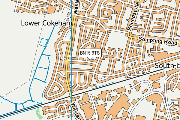 BN15 9TS map - OS VectorMap District (Ordnance Survey)