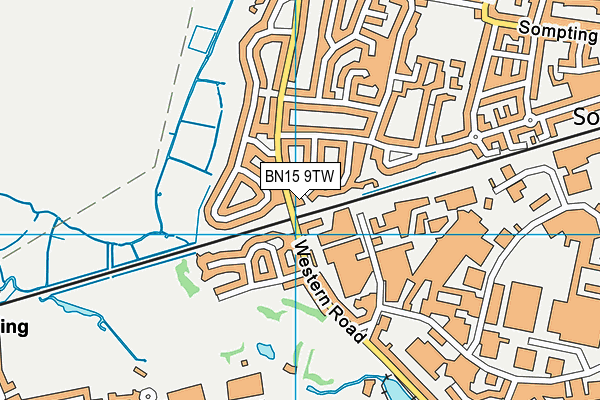 BN15 9TW map - OS VectorMap District (Ordnance Survey)