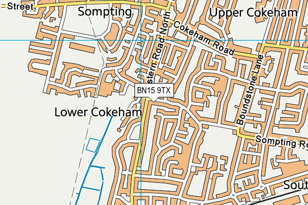 BN15 9TX map - OS VectorMap District (Ordnance Survey)