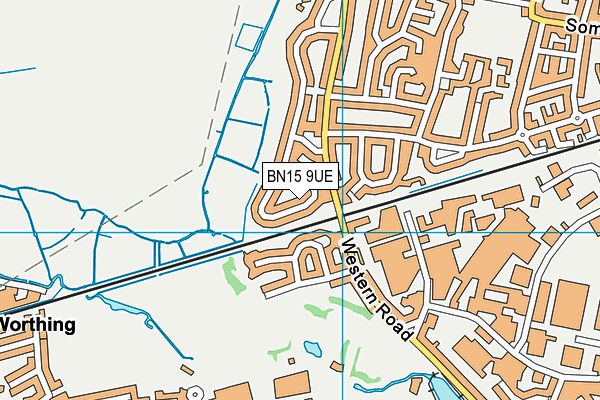 BN15 9UE map - OS VectorMap District (Ordnance Survey)