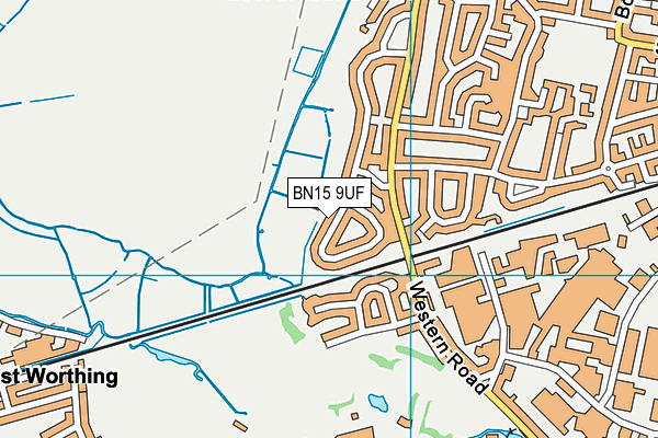 BN15 9UF map - OS VectorMap District (Ordnance Survey)
