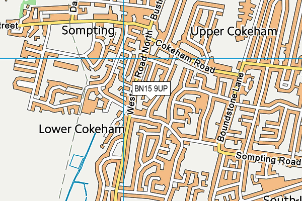 BN15 9UP map - OS VectorMap District (Ordnance Survey)