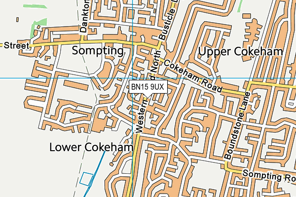 BN15 9UX map - OS VectorMap District (Ordnance Survey)