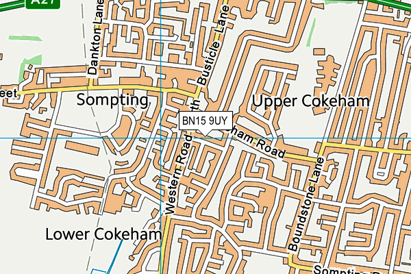 BN15 9UY map - OS VectorMap District (Ordnance Survey)