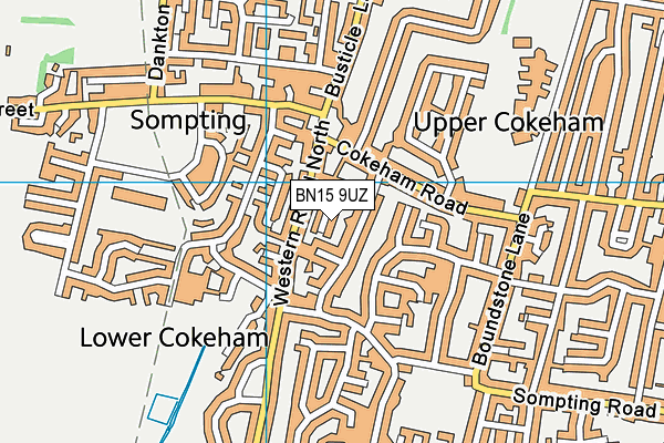 BN15 9UZ map - OS VectorMap District (Ordnance Survey)