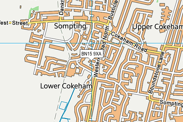 BN15 9XA map - OS VectorMap District (Ordnance Survey)