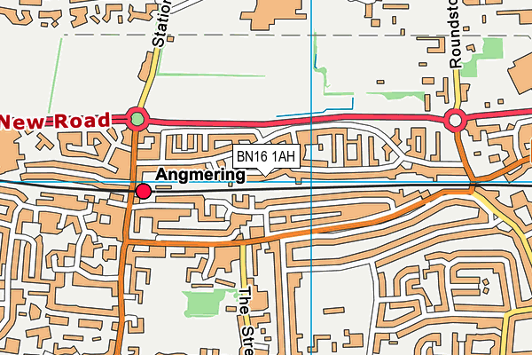 BN16 1AH map - OS VectorMap District (Ordnance Survey)