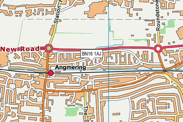 BN16 1AJ map - OS VectorMap District (Ordnance Survey)