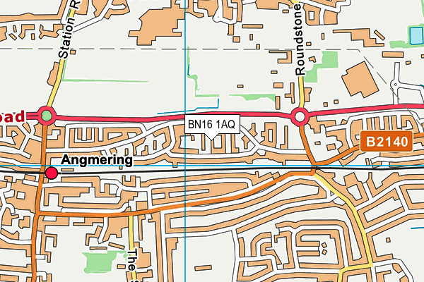 BN16 1AQ map - OS VectorMap District (Ordnance Survey)