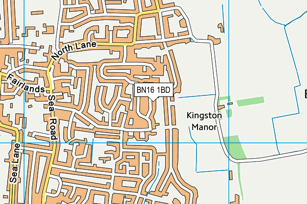 BN16 1BD map - OS VectorMap District (Ordnance Survey)