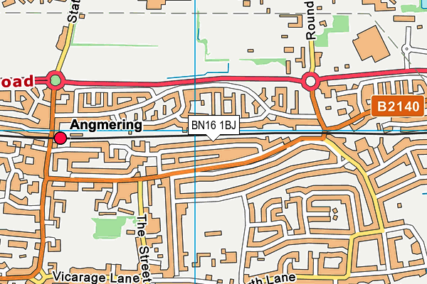 BN16 1BJ map - OS VectorMap District (Ordnance Survey)
