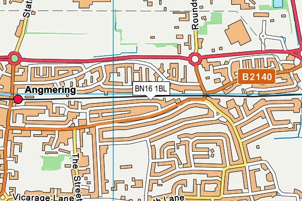 BN16 1BL map - OS VectorMap District (Ordnance Survey)