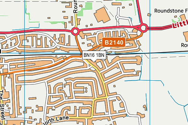 BN16 1BN map - OS VectorMap District (Ordnance Survey)
