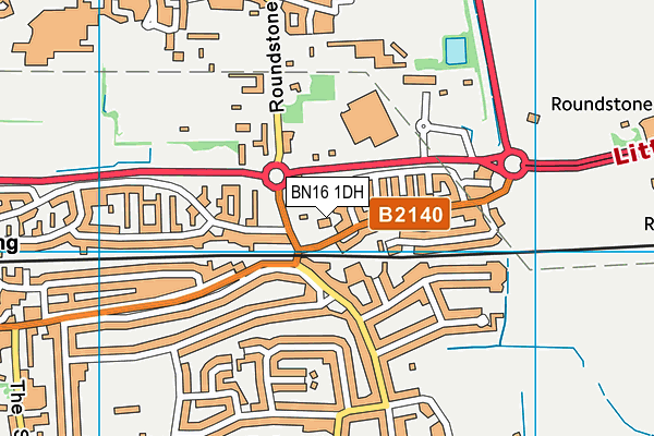 BN16 1DH map - OS VectorMap District (Ordnance Survey)