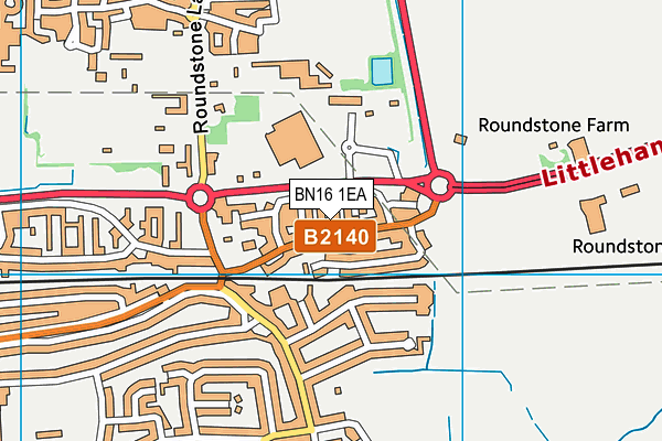 BN16 1EA map - OS VectorMap District (Ordnance Survey)