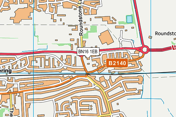 BN16 1EB map - OS VectorMap District (Ordnance Survey)