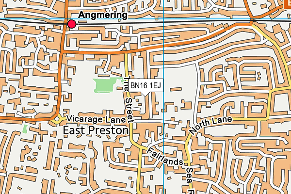 BN16 1EJ map - OS VectorMap District (Ordnance Survey)