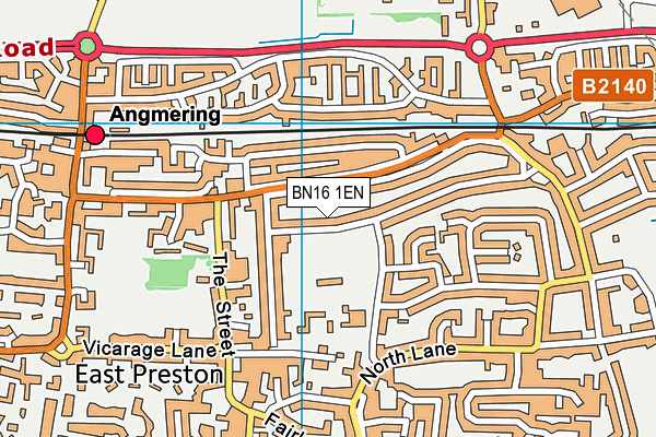 BN16 1EN map - OS VectorMap District (Ordnance Survey)