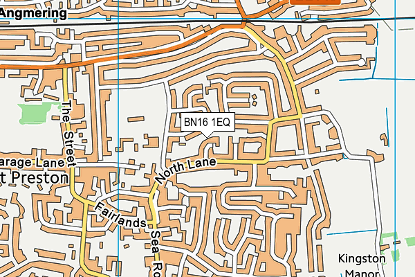 BN16 1EQ map - OS VectorMap District (Ordnance Survey)