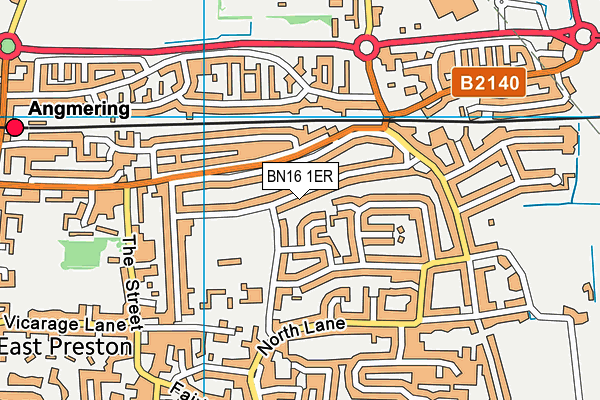 BN16 1ER map - OS VectorMap District (Ordnance Survey)