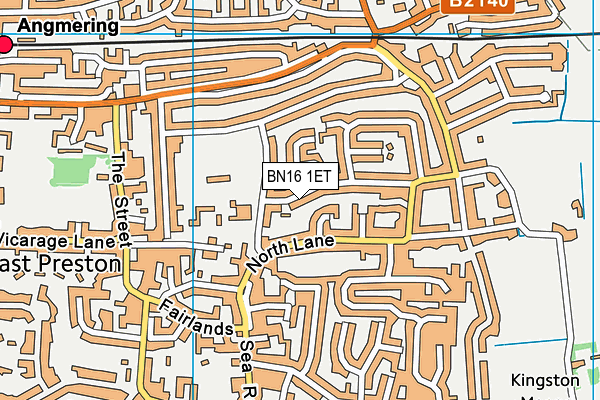 BN16 1ET map - OS VectorMap District (Ordnance Survey)