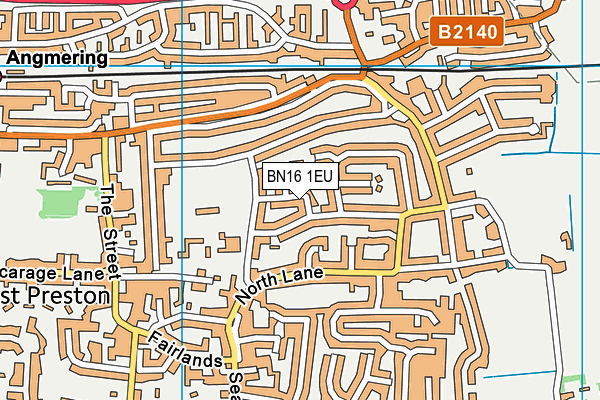 BN16 1EU map - OS VectorMap District (Ordnance Survey)