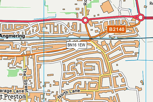 BN16 1EW map - OS VectorMap District (Ordnance Survey)