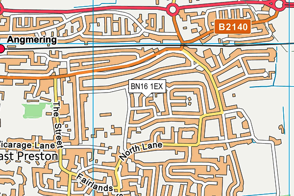 BN16 1EX map - OS VectorMap District (Ordnance Survey)
