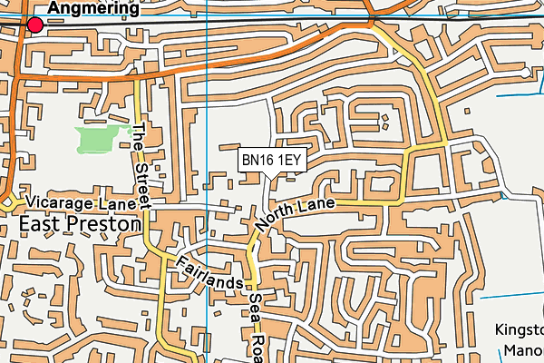 BN16 1EY map - OS VectorMap District (Ordnance Survey)