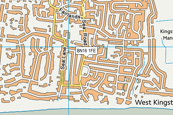 BN16 1FE map - OS VectorMap District (Ordnance Survey)