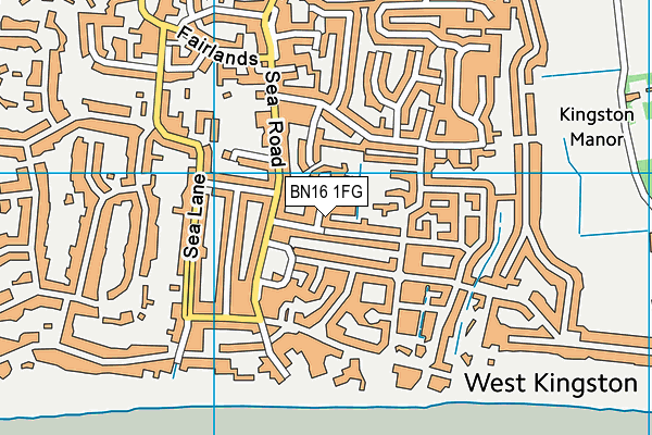 BN16 1FG map - OS VectorMap District (Ordnance Survey)